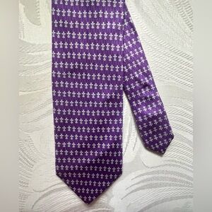 Fabris Venezia Purple Fleur-De-Lis 100% Silk Tie